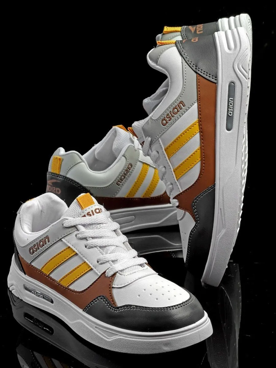 ASIAN Men Striped Memory Foam Insole Sneakers