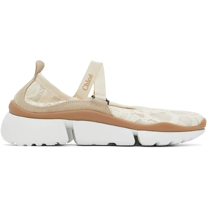ChloÃ© Off-White Lace Sonnie Ballet Sneakers