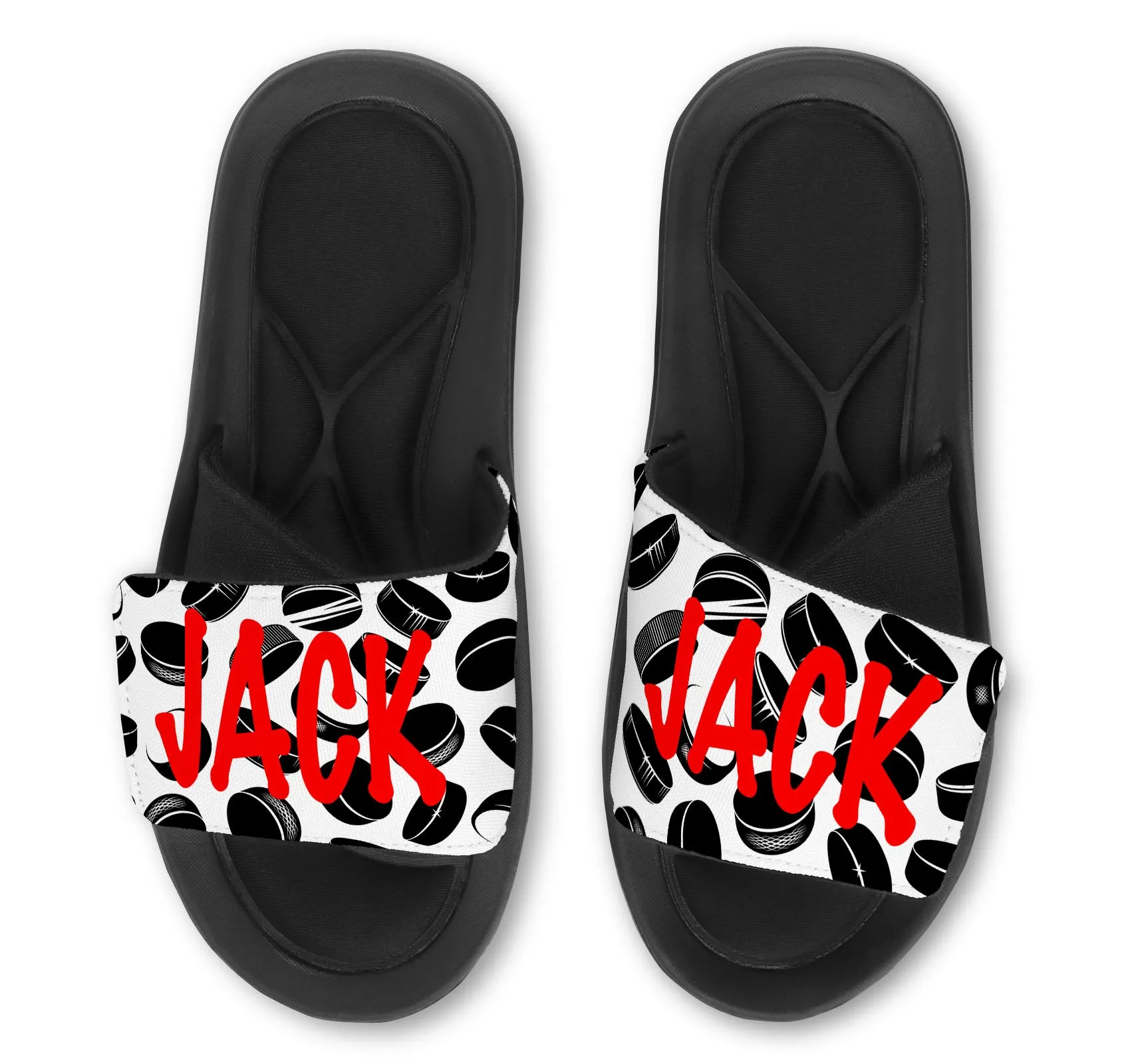 Custom Hockey Slides Personalized With Your Text