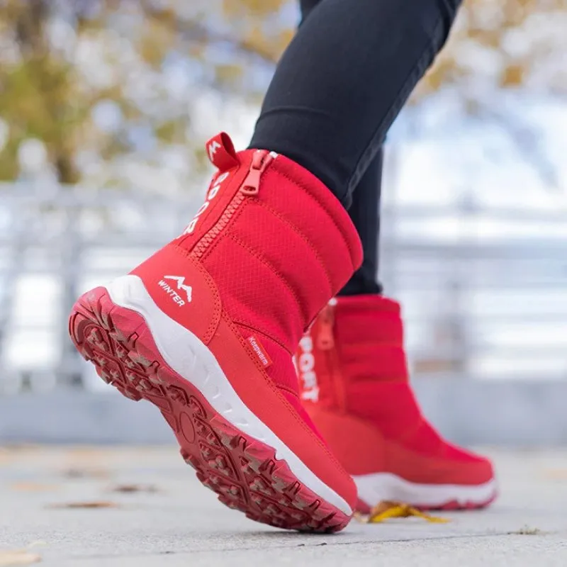 Cuzcare Waterproof Women Snow Boots Nonslip Plush Orthopedic Shoes