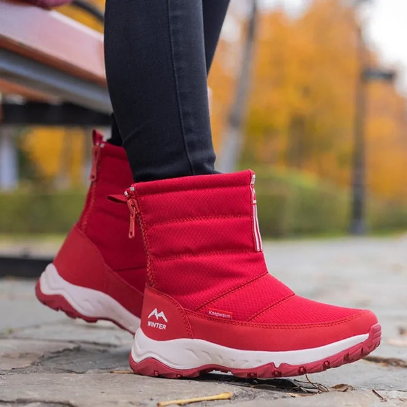 Cuzcare Waterproof Women Snow Boots Nonslip Plush Orthopedic Shoes