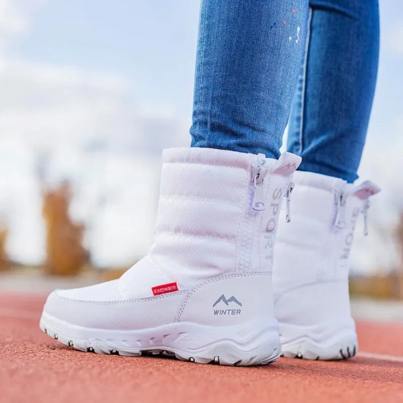 Cuzcare Waterproof Women Snow Boots Nonslip Plush Orthopedic Shoes