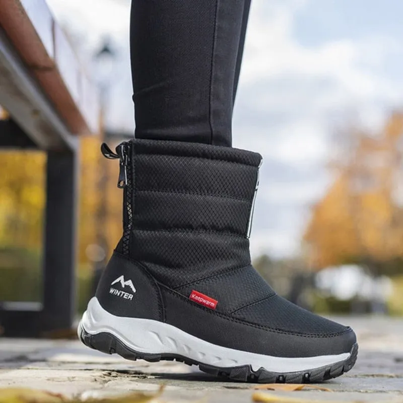 Cuzcare Waterproof Women Snow Boots Nonslip Plush Orthopedic Shoes