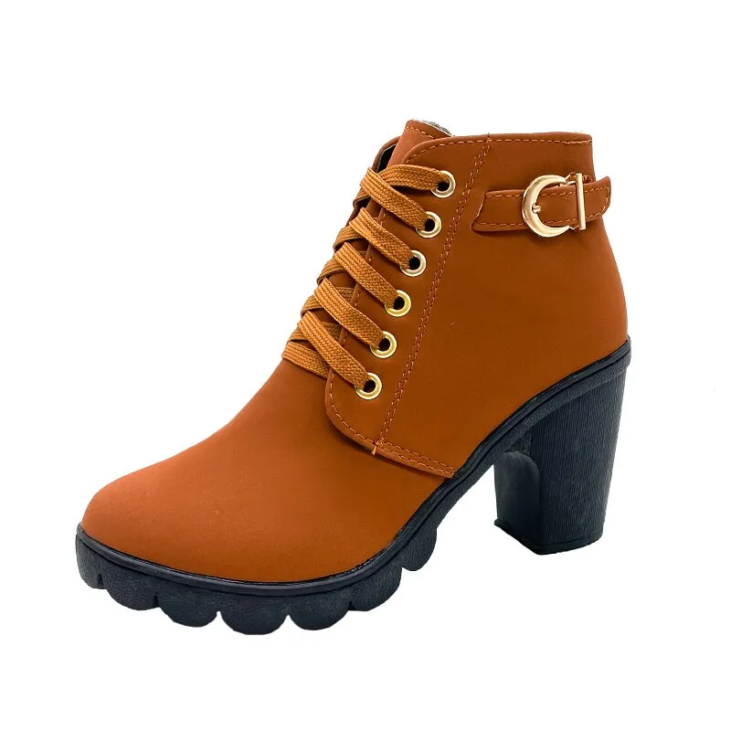 hulianfu Autumn Winter New Woman Boots Women Shoes Ladies Thick Fur Ankle Boots Women High Heel Platform Rubber Shoes Snow Boots