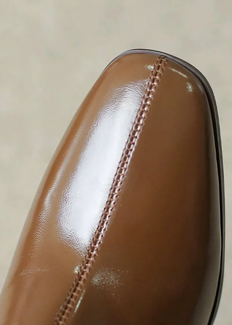 Maia Patent Genuine Leather Front Seam Boots