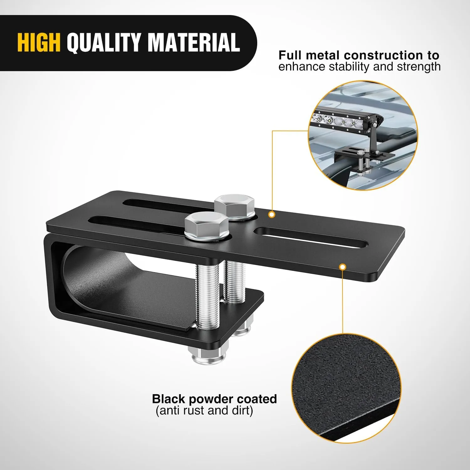 Non-Slip Clip Vehicle Roof Luggage Rack Lightbar Mounts