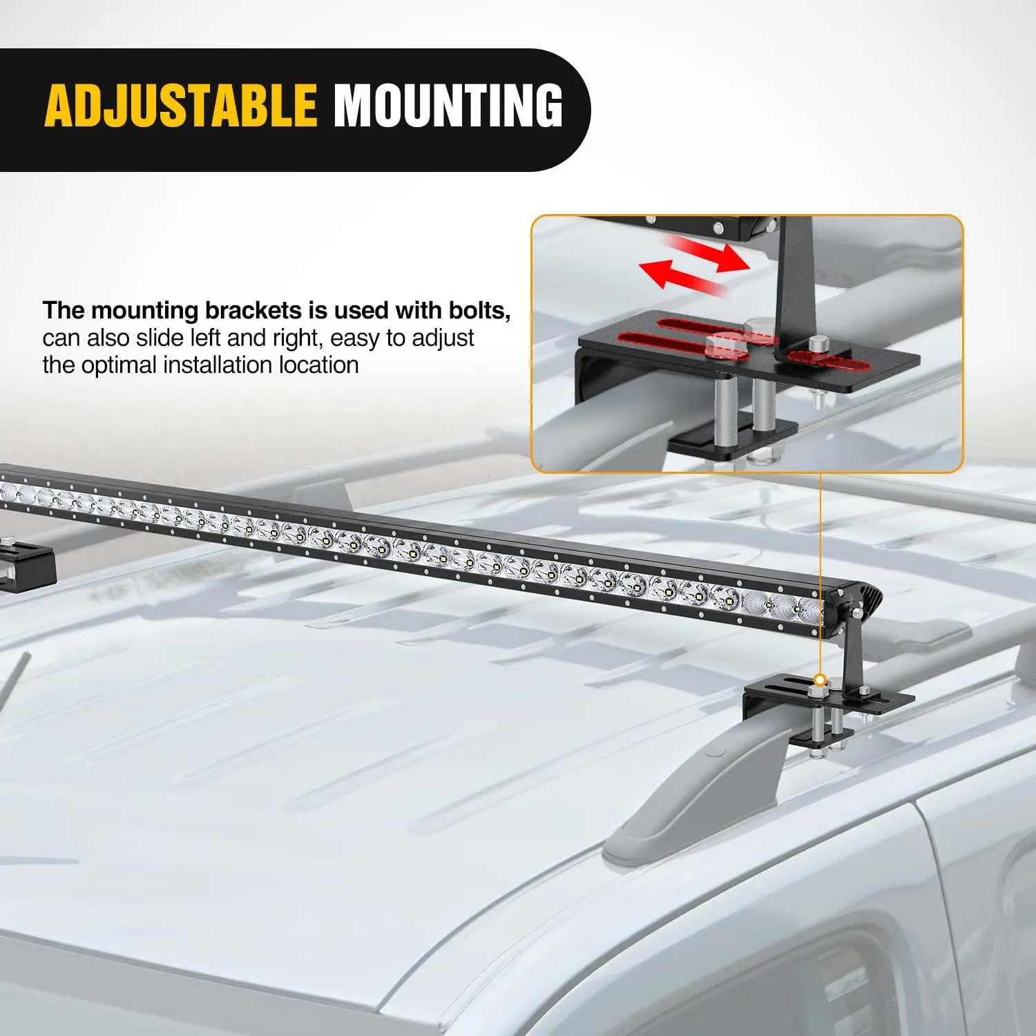 Non-Slip Clip Vehicle Roof Luggage Rack Lightbar Mounts