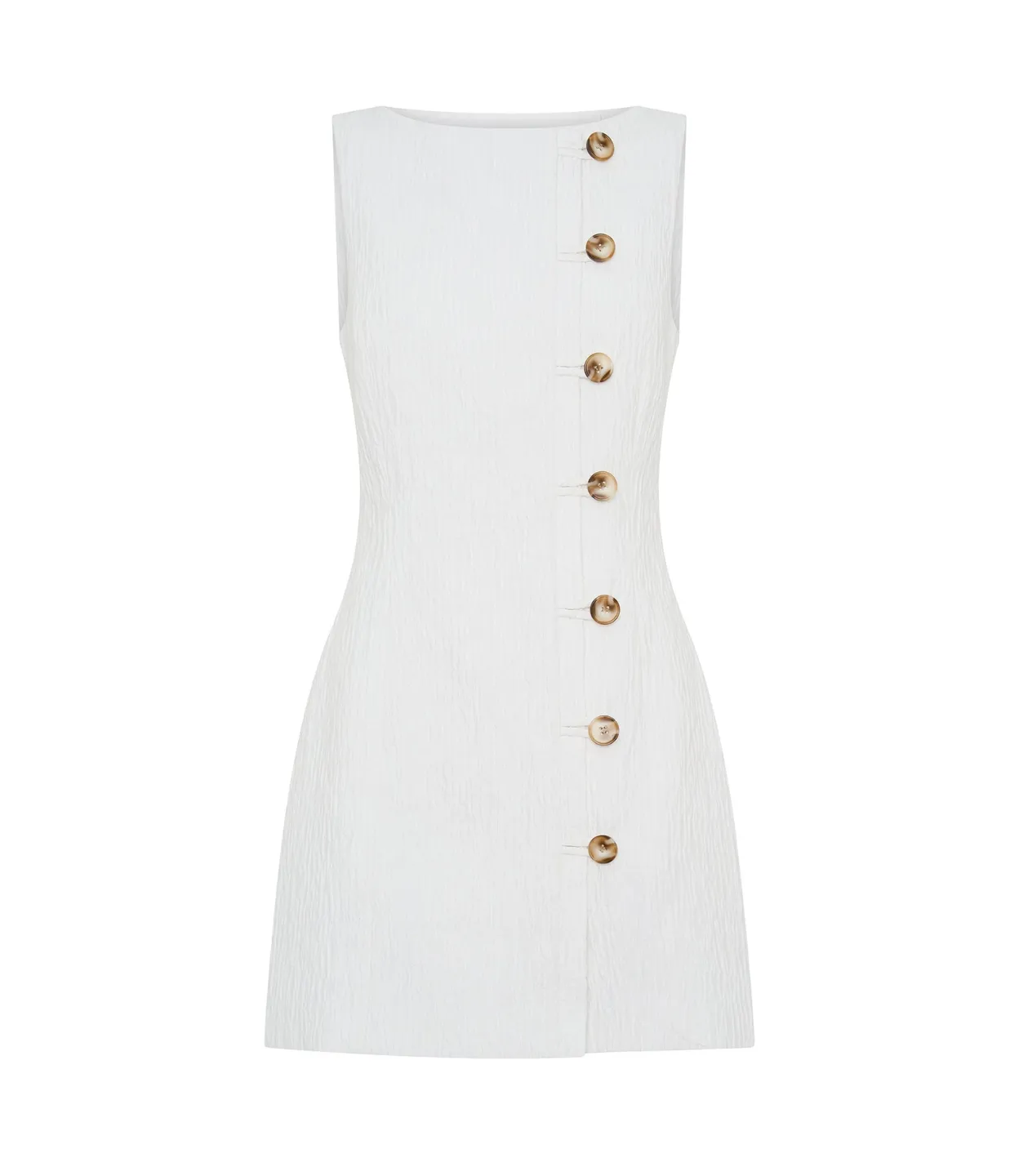Olympia Dress in White Crinkle