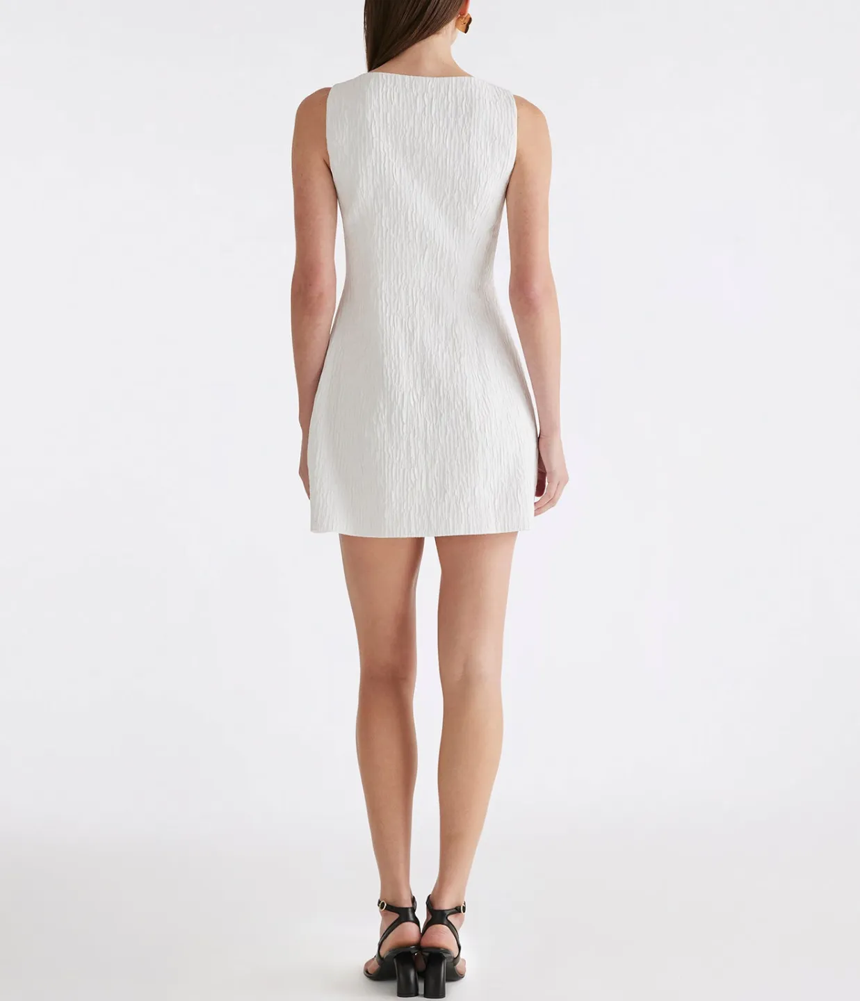 Olympia Dress in White Crinkle