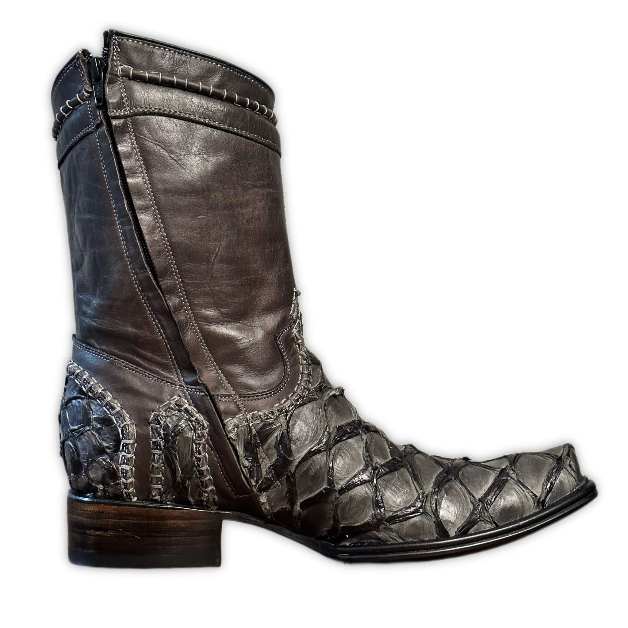 Sobèk's Gunmetal Grey Goodyear Welt Pirarucu Boots